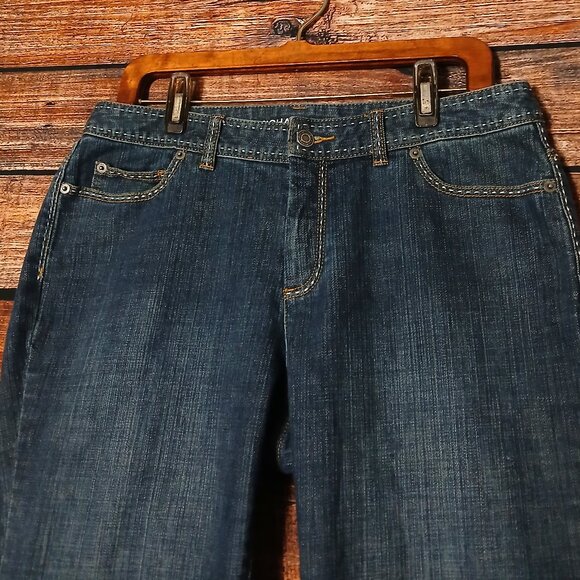 Michael Kors Jeans Size 10 Petite 10P Flare Leg Mid Rise Blue Denim Stretch - Picture 4 of 9